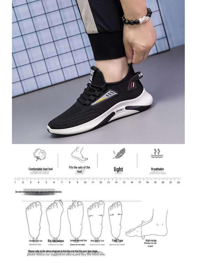 Men's Summer Breathable Mesh Running Shoes - Casual, Wear-Resistant, Flat Bottom