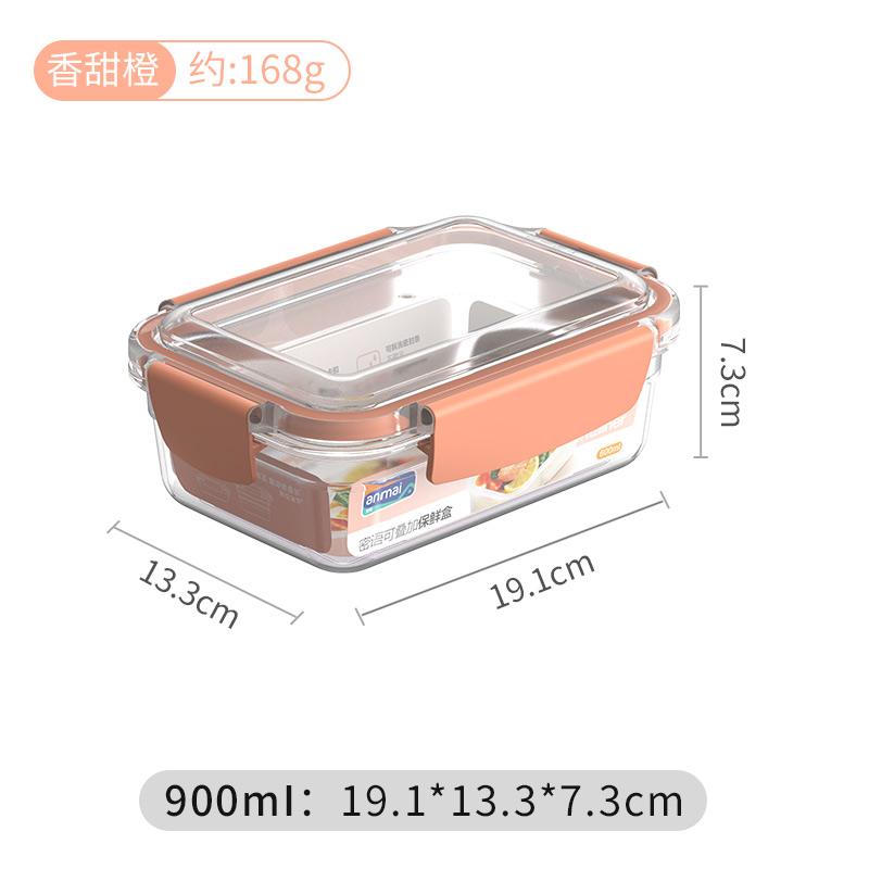 

Anmai четырехсторонний запирающийся герметичный пластиковый контейнер для хранения продуктов питания набор ланч-боксов для микроволновых печей холодильников кухонная организация