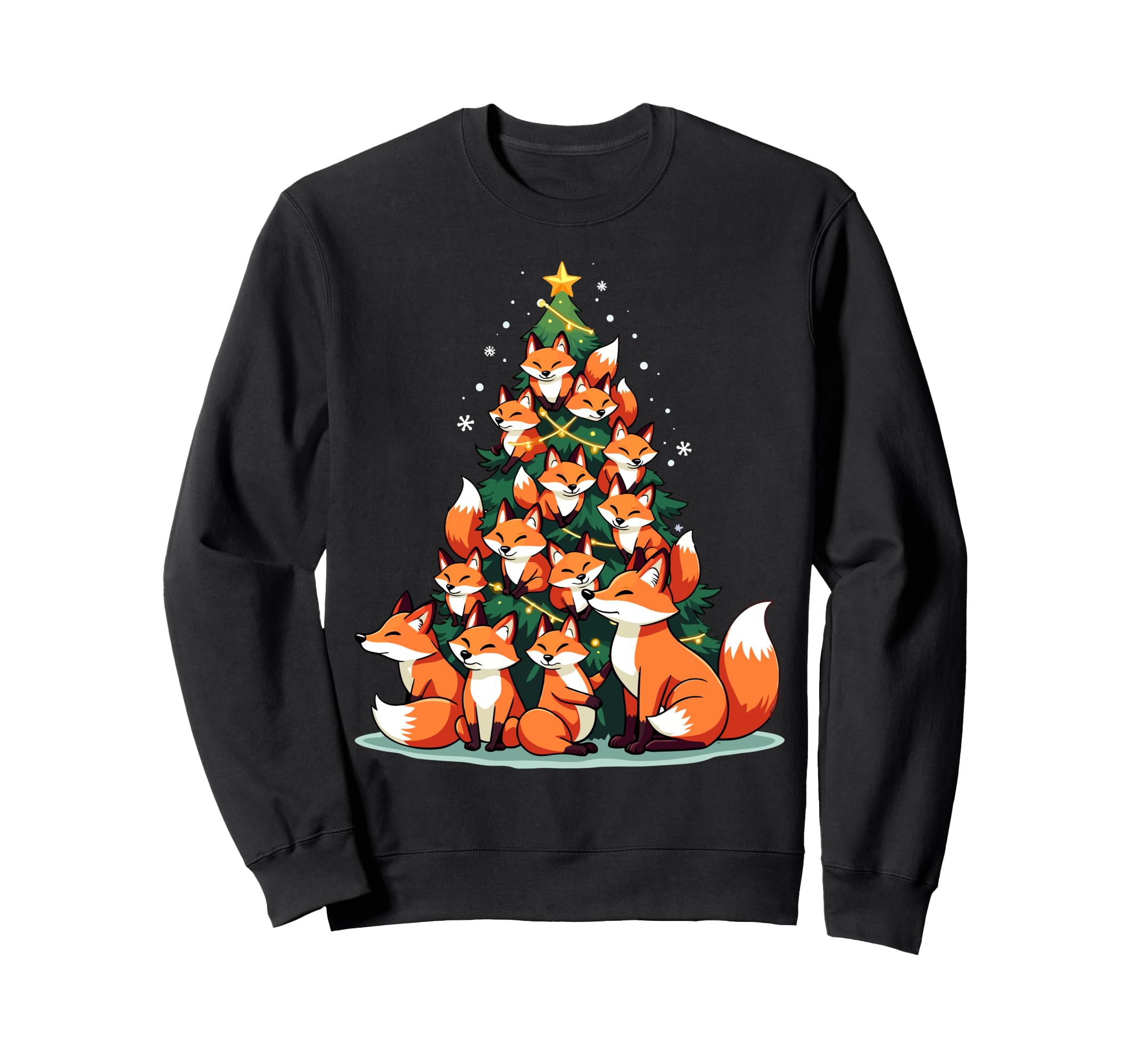 

Лиса Рождественская елка Забавная Лисица Праздничная Милая Лиса Толстовка