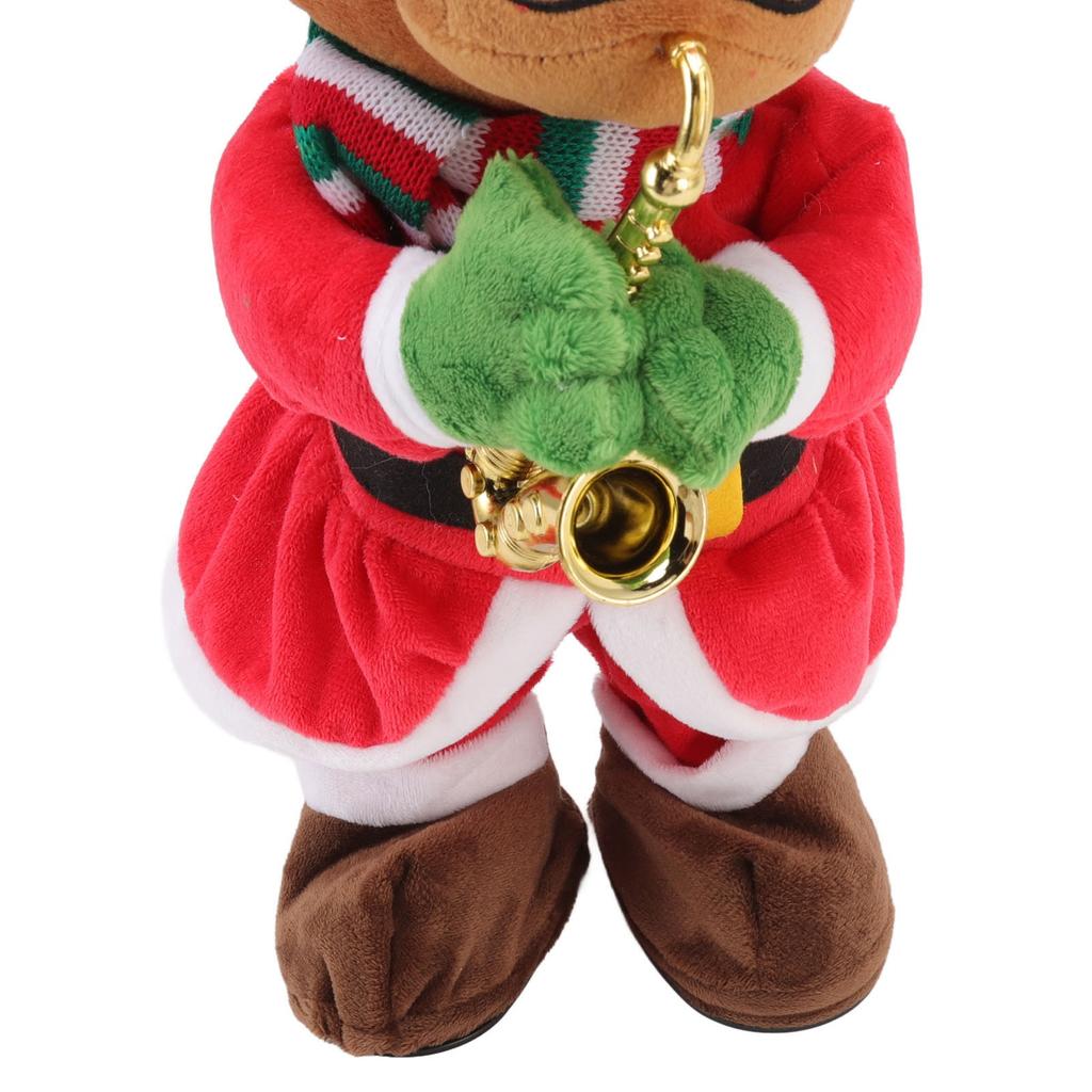 Battery Powered Christmas Musical Plush Toy Dancing Christmas Doll  Christmas Table Decor