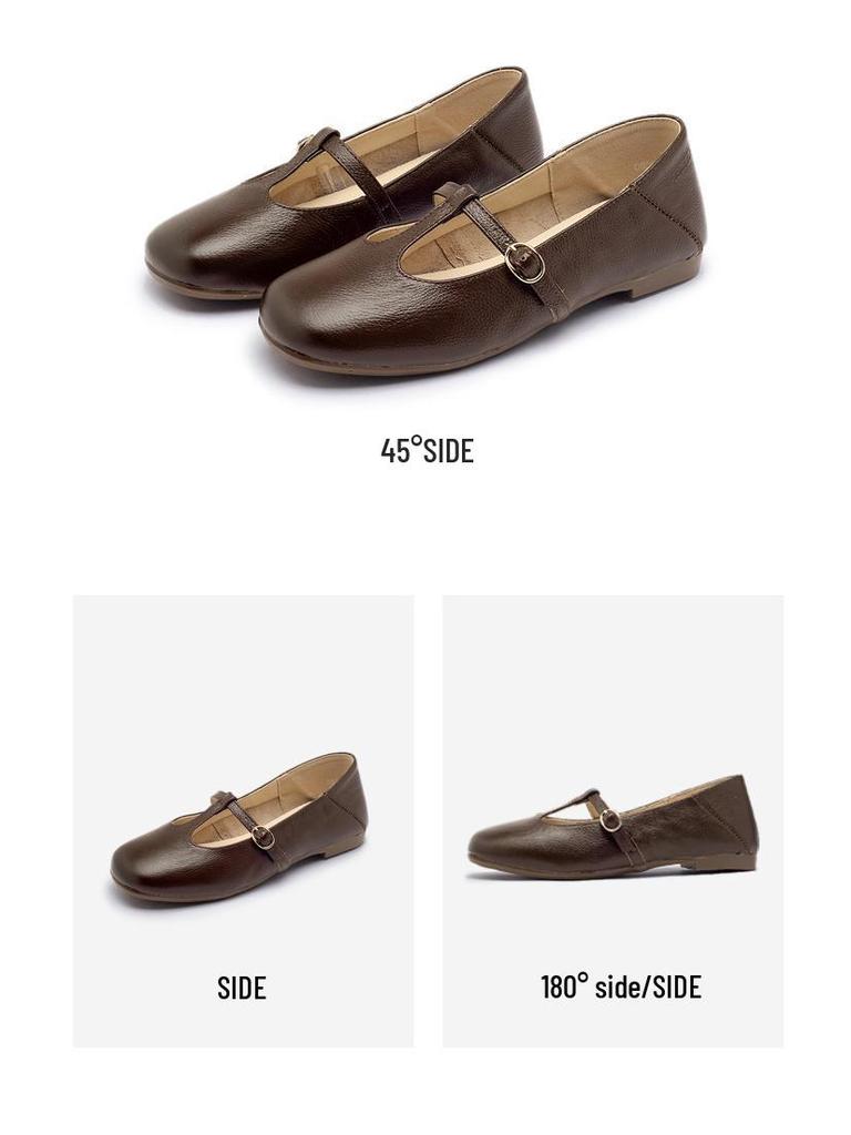 Eleganta retro höstskor 2025 med slip-on Mary Jane-skor, låg klack och fyrkantig tå och spänne.