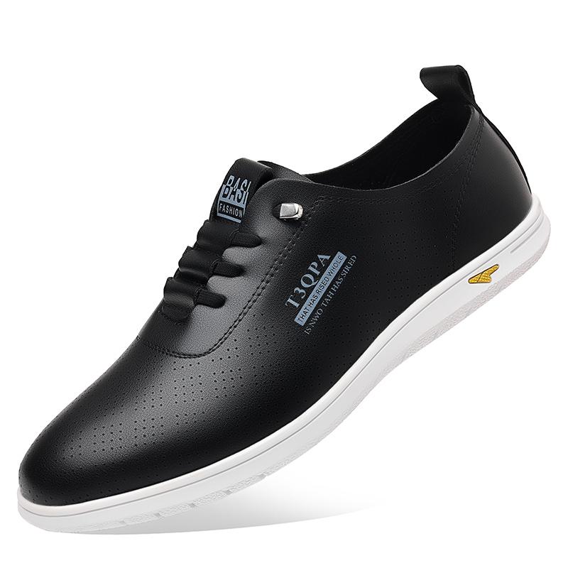 Fashion Summer Genuine Leather Elastic Band Loafers Men Casual Shoes Handmade Hollow Out Leather Shoes for Men Breathable Driving Shoes