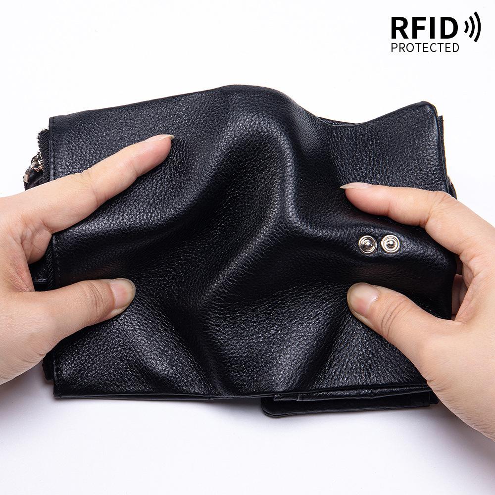 New Soft Leather High-end Women's Short Wallet Large Capacity Fashionable Folding Small Wallet Detachable Card Bag