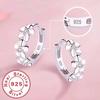 925 Silver Small Rose Flower Round Hoop Earring AAA Zircon For Women Female Charm Engagement Wedding Jewelry