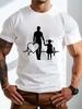Father Daughter Heartbeat ECG Graphic Tee Soft Cotton Short Sleeve Casual TShirt for Men Family