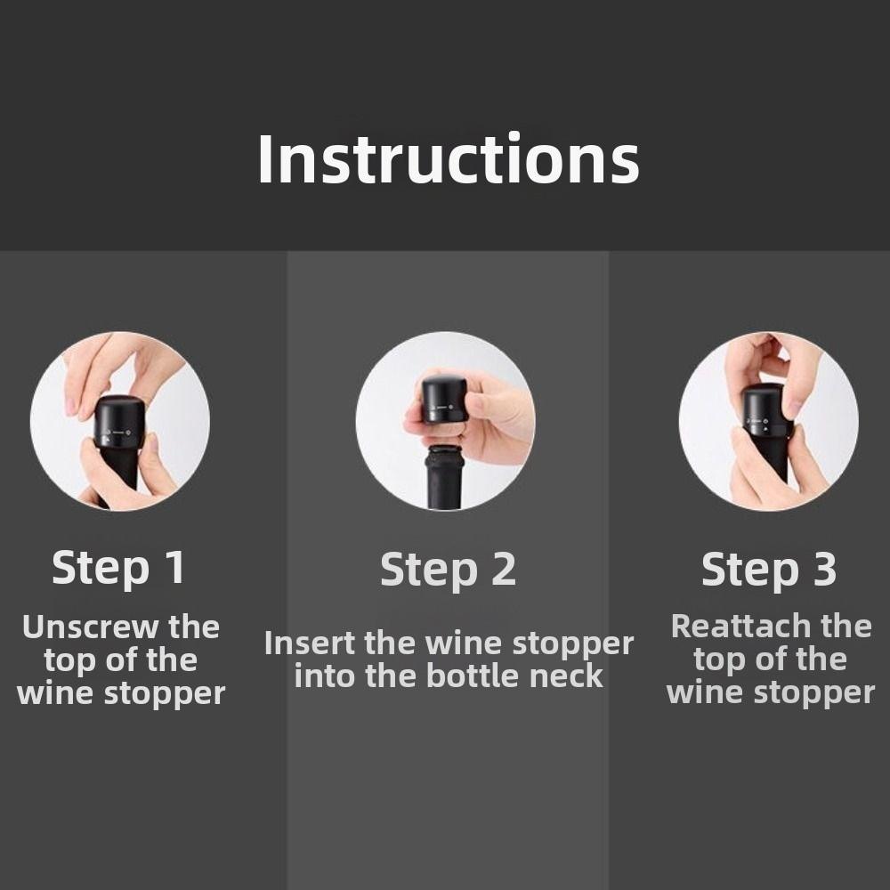 3Pcs Leak Proof Red Wine Bottles Stoppers Reusable Silicone Champagne Bottle Stopper Mini Black Sealed Bottle Stopper Bar Tools