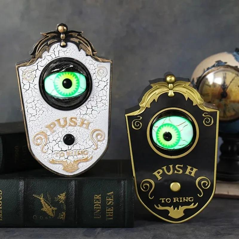 1PC One-Eyed Halloween Doorbell Decoration Spooky Eyeball with Sounds Animated Prop for Trick or Treat Event