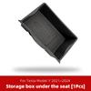 Under Seat Storage Box For Tesla Model Y 2021~2024 Center Console Organizer Bins Front Backseat Bag Trash Tray Accessories