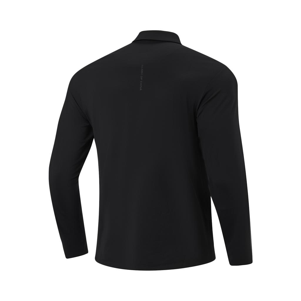 Li-Ning Comfortable Soft Simple Versatile Fashion Solid Color Long Sleeve Polo Shirt Men tops APLW131-1