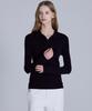 BASIC HOUSE Women'S Collared Long-Sleeve Sweater Navy Lykt7203
