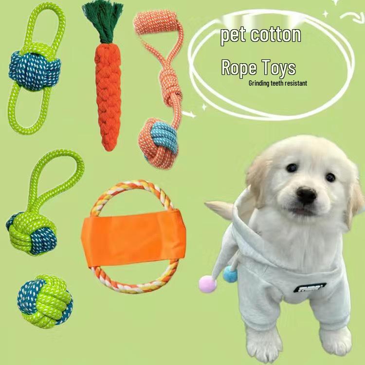 Durable Cotton Rope Frisbee Toy Set for Small To Medium Dogs