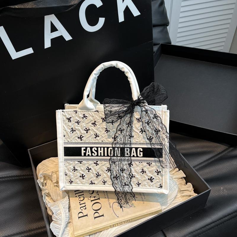Large capacity fashion commuter new tote bag women's bow sweet casual niche design handbag