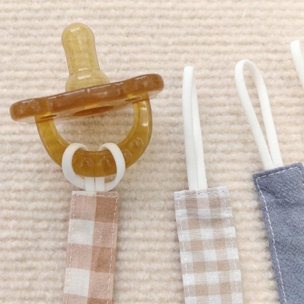 Cute Baby Pacifier Chain Plaid Embroidery Pacifier Clips Cute Flower Dummy Nipple Holder Toddler