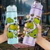 1pz Stampa Collezione Rana Verde 750ml Colore Plastica Borraccia Sportiva Tappo Flip-Straw Ermetico Adatta per Sport Ufficio Uso Domestico