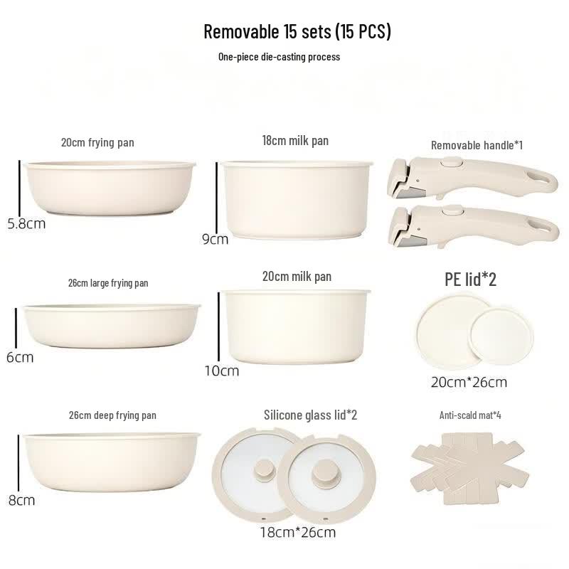 Chu Yi Ba Detachable Handle Non-stick Cookware Set
