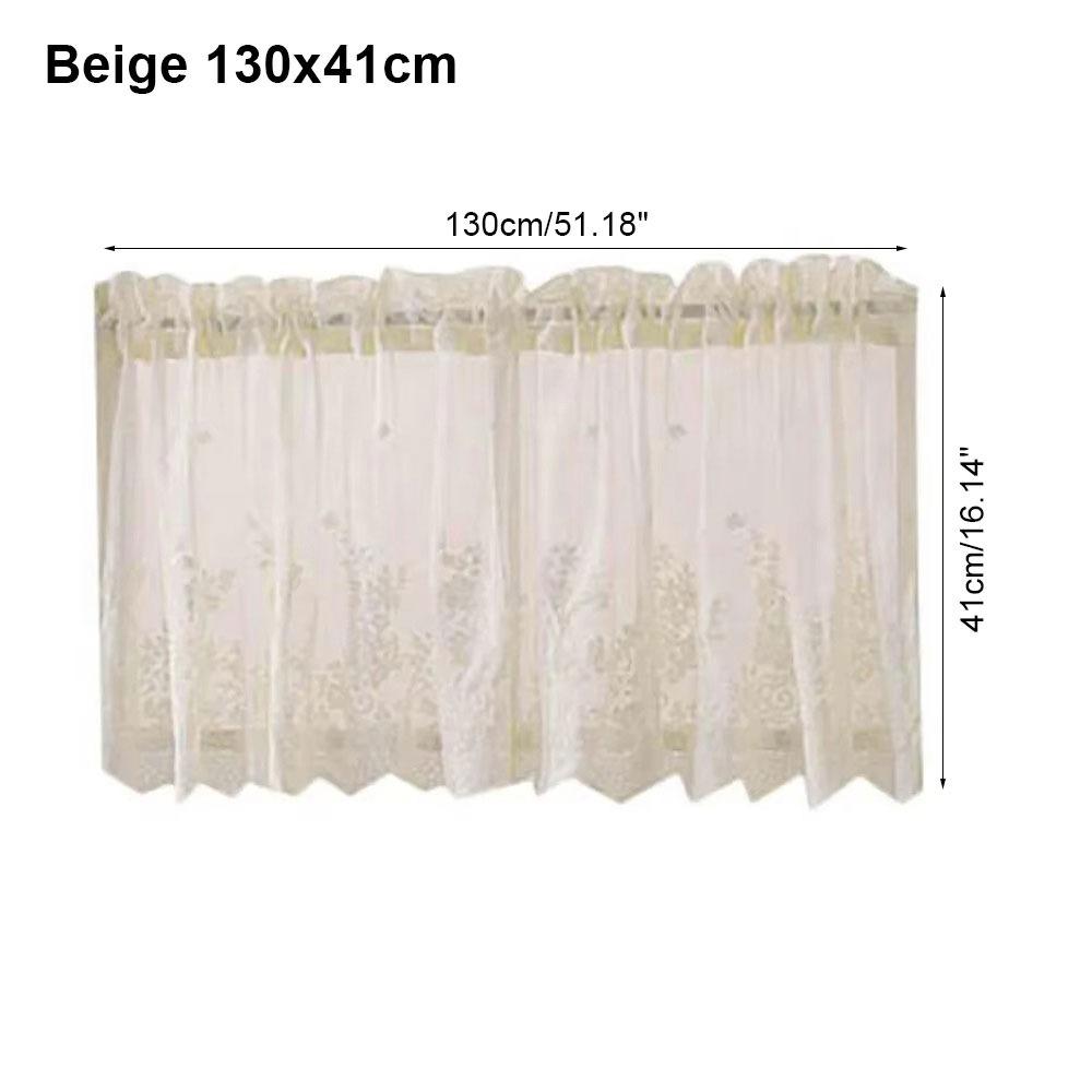 1Pcs Valance Lace Hem Coffee Short Curtain Modern Lace Small Curtain  for Cabinet Door Bedroom