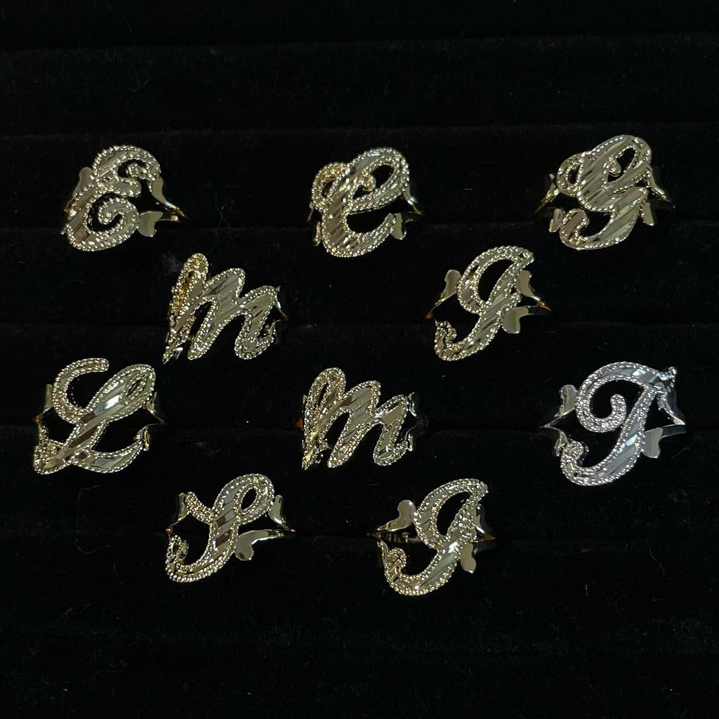 DUOYING Custom Script Initial Ring Personalized A-Z Letter S925 Sterling Silver Ring Women's Jewelry Gift For Stranger