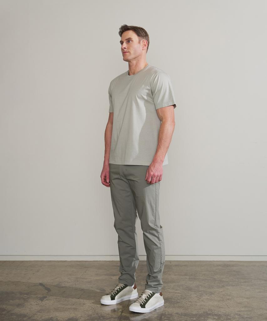 PANICALE Beige Gray Basic Round Short Sleeve T-Shirt
