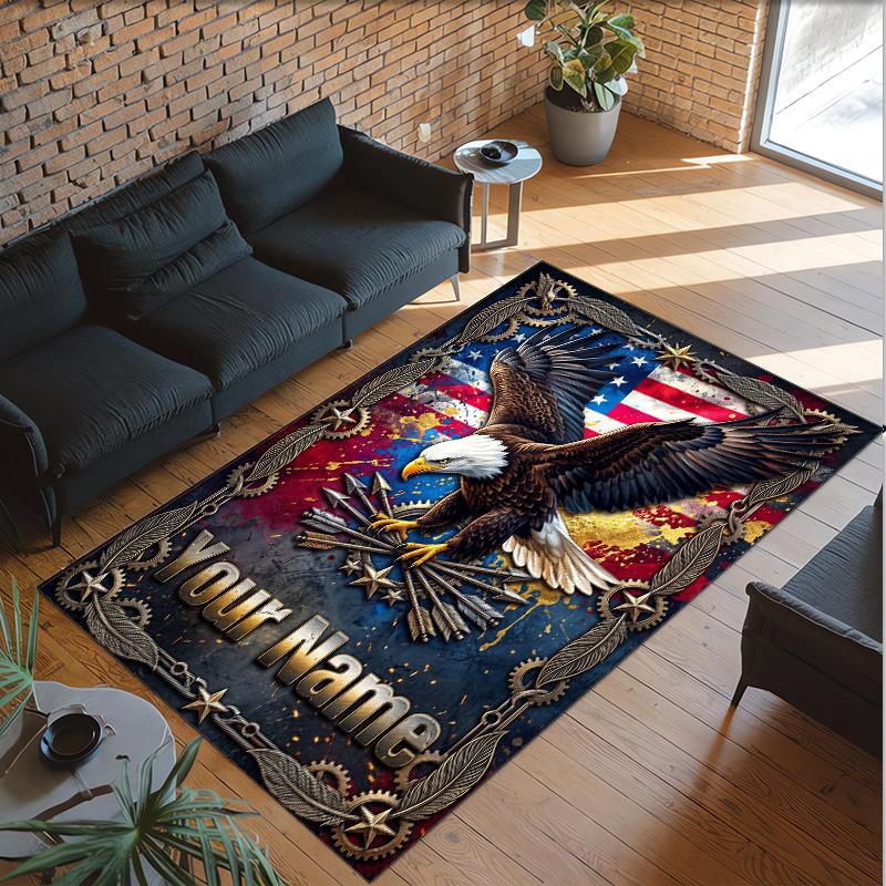 Birds Theme Crystal Velvet Floor Rug Personalized Custom Name Text Warm Carpet Home Decoration