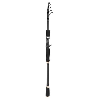 Black Carbon Fiber Fishing Rod Ultra Light Portable Travel Pole Pikestaff Handle(Casting 2.7M)