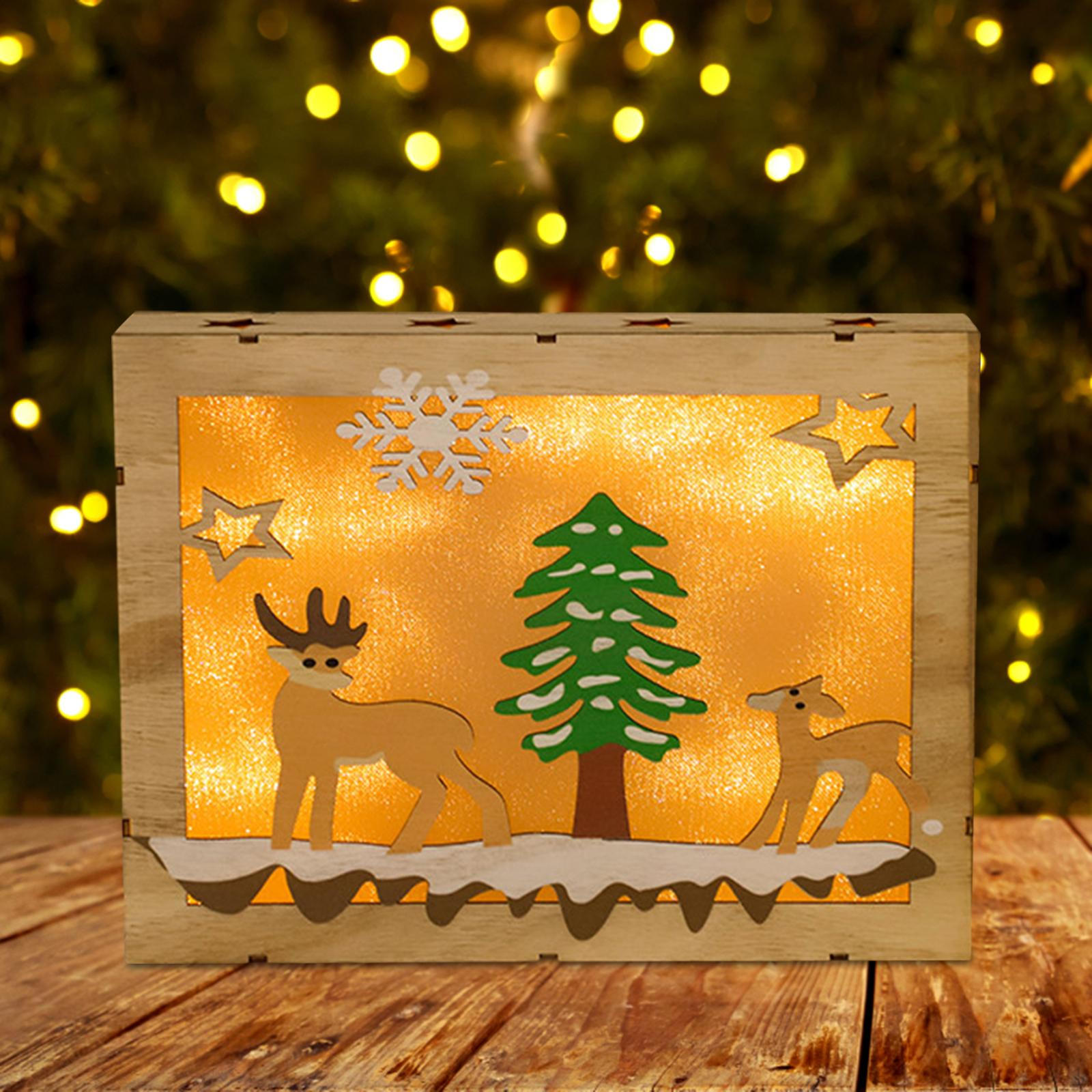 

Рождественское украшение с подсветкой, украшение для дома, поделки из дерева, столешница