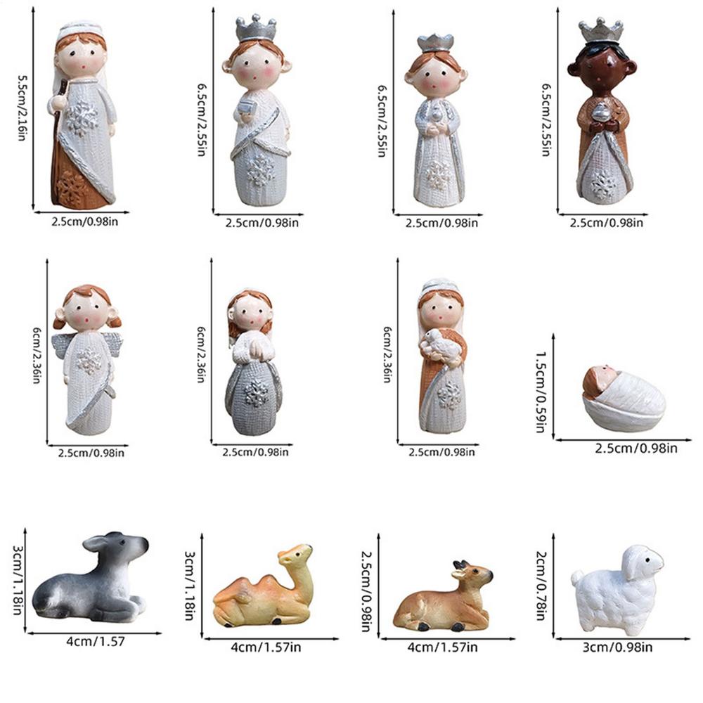 Christmas Nativity Scene Figurines Religious The Birth Of Jesus Decor Nativity Figures Set For Desktop Nativity Sets & Figures