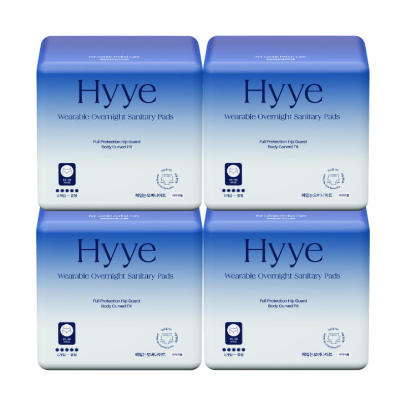 HYYE Wearable Overnight Sanitary Pads Medium 4 Pack (24P)