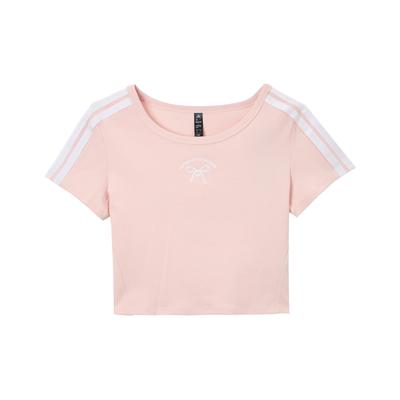 Sportbekleidung Rundhals Bequem Lässig Kurzarm Regular T-Shirt Damen Oberteile Hellrosa JY7650