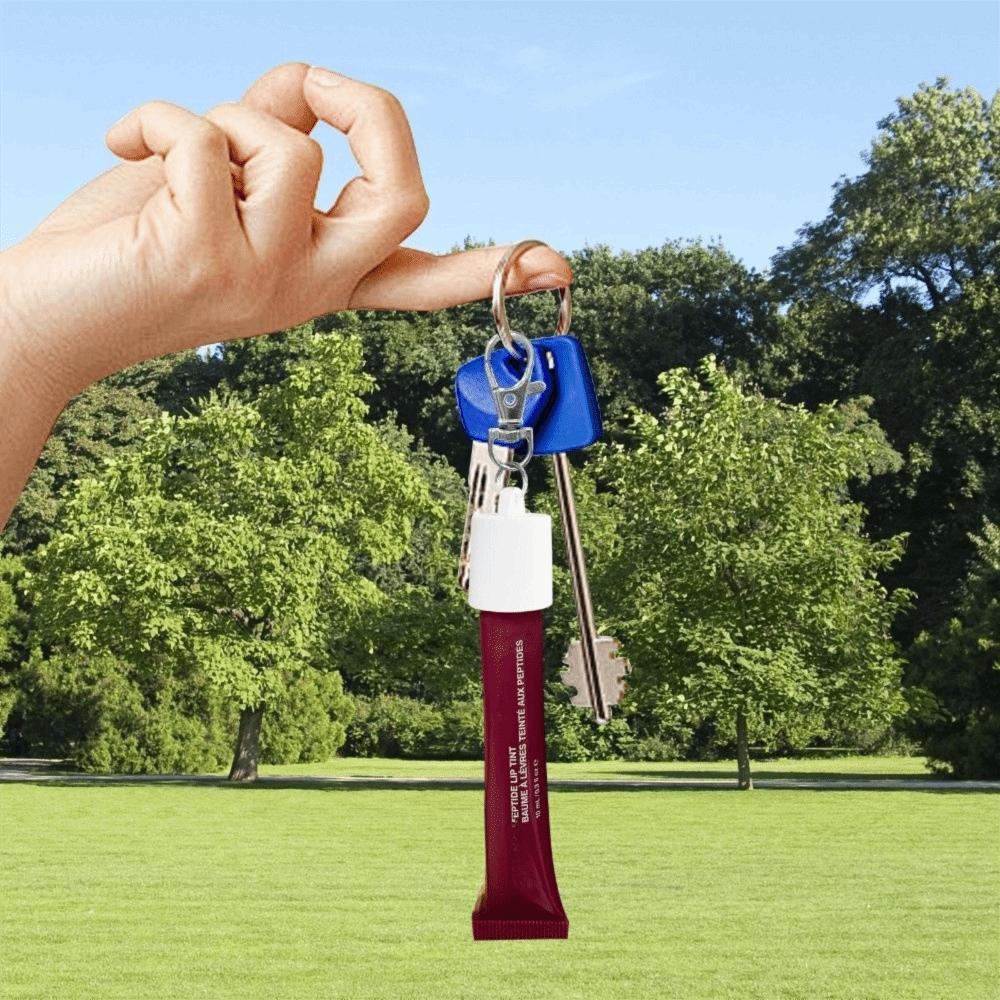 Portable Silicone Lip Balm Keychain Cap Bag Pendant Makeup Tool Accessories Lipstick Storage Cap Key Ring Lip Gloss Keychain Cap