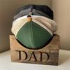 Wooden Hat Holder Dad Letter Engraved Men Hat Holder Baseball Hat Rack Stand Organizer Hat Box Gift Dad Grandpa Father's Day Gift