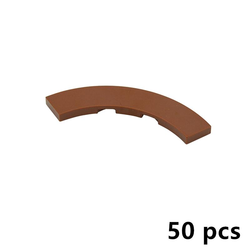 

DIY Assembles Particles Flat Tile Round Corner 4x4 27507 Macaroni Wide Curved Light Panel Building Blocks MOC Parts Bricks Toys коричневий