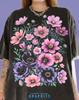 Purple & Pink Floral Botanical Comfort Colors® T-Shirt, Dark Aesthetic Retro 90s Tee