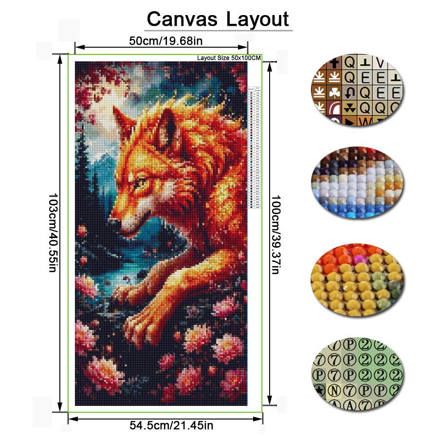 Wolf Large Size Diamond Painting New Collection Wild Animals Diy Full Drill Rhinestone Embroidery Mosaic Cross Stitch Kits