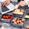 Stainless Steel Food Container with Cover Small Thicken Fresh-keep Food Fruit Lid Sealed Storage Box Kitchen Fridge Organizer