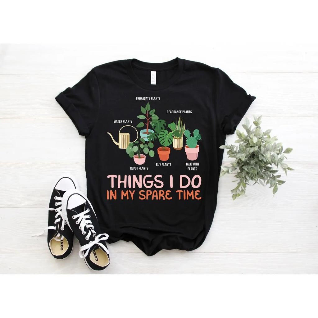 Things I Do In My Spare Time Plant Lover T Shirt Funny Gardening Potted Succulent Cactus For Gardener Mom Mothers Day vintage