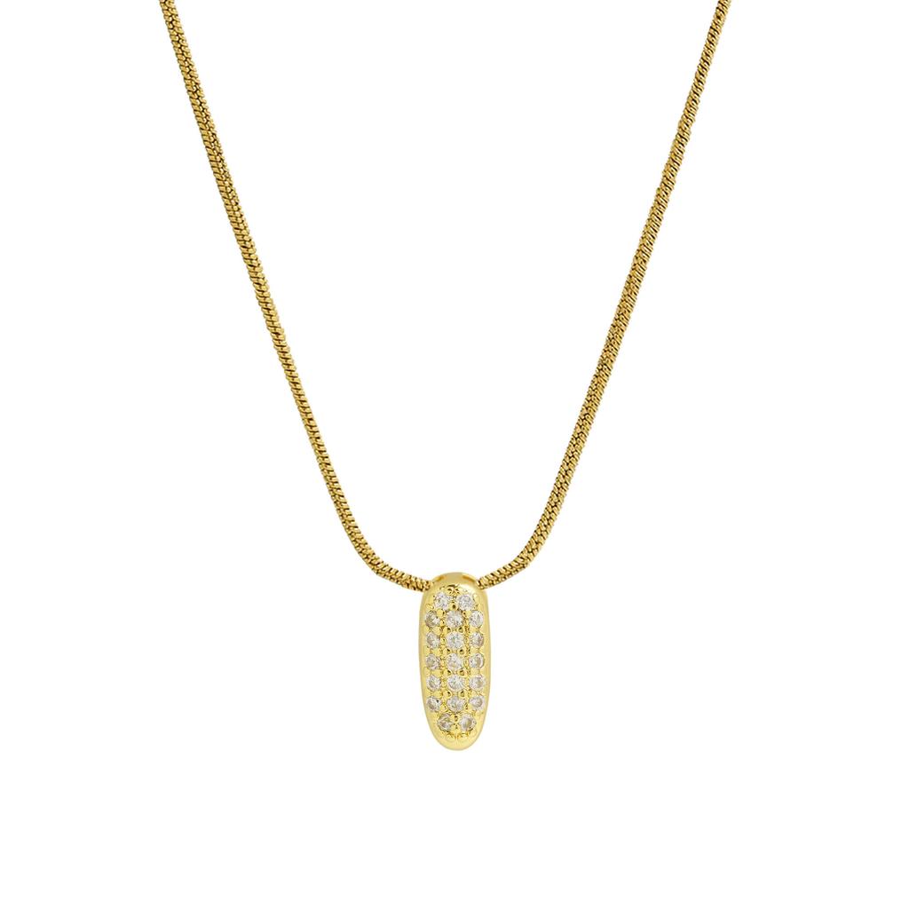 Jemný zirkonový řetízek s drobným iniciálem pro ženy Pozlacená nerezová ocel Hadí řetízek Choker Náhrdelníky Písmenkové přívěsky