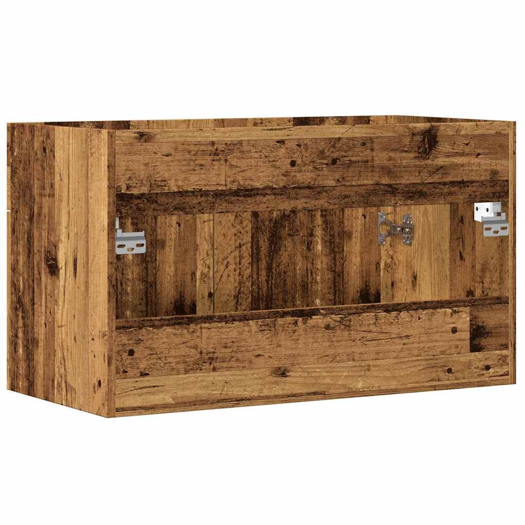 Bathroom Vanity Cabinet with Rustic Wood Look 31.5 X 15.2 X 18.1 In (L X W X H)