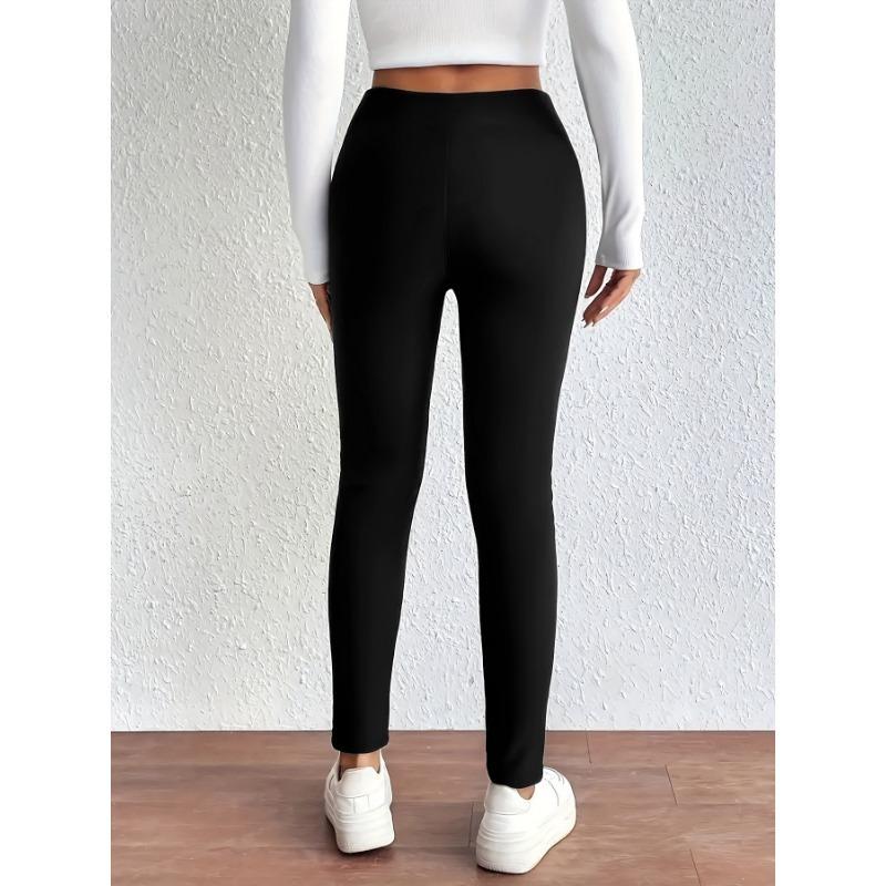 Plush Lined Thermal Pants High Waist Tights For Winter Fleece Leggings