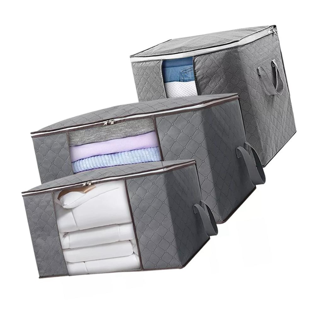 Clothes Storage Bag Large Capacity Foldable Clothing Moving Bag with Front Transparent Window