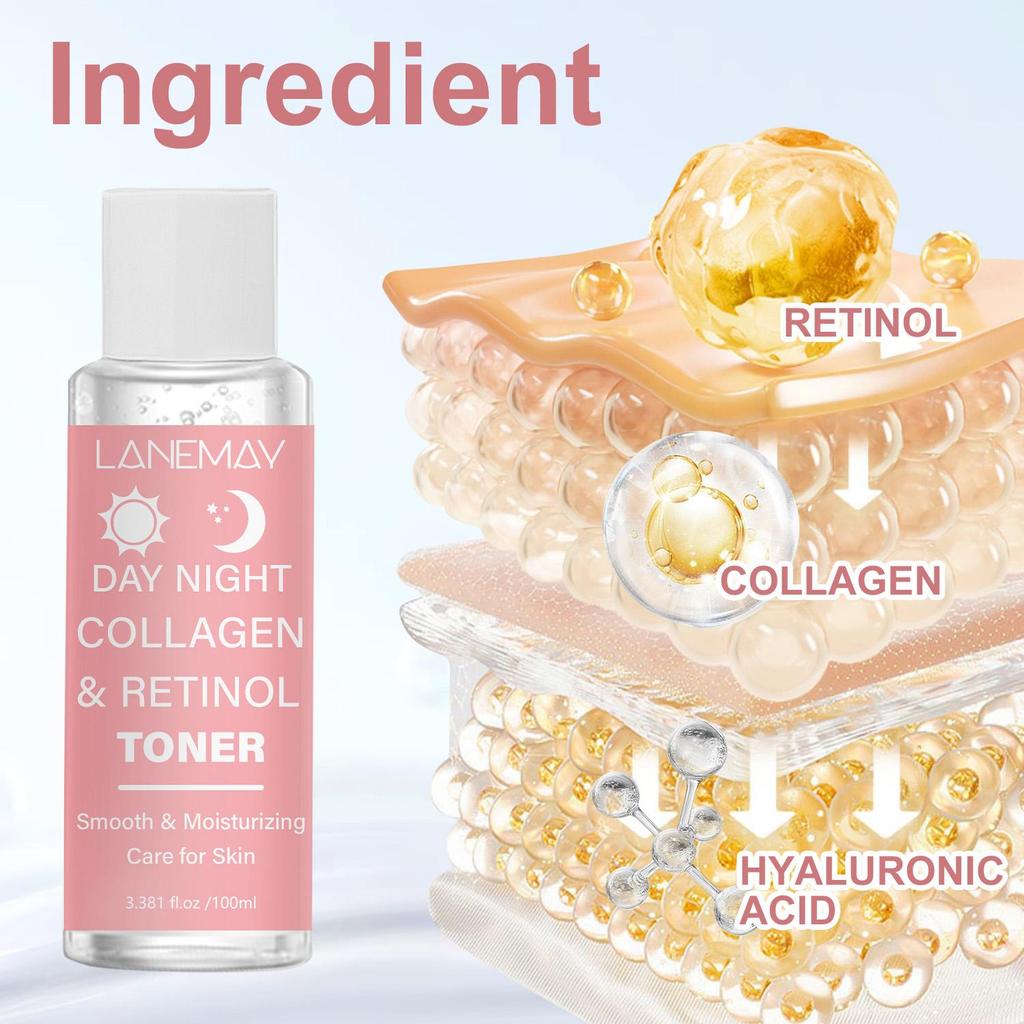 Collagen & Retinol Toner-Smooth And Moisturizing Care For Skin-For Day And Night Use-Suitable For All Skin Types, 100ml