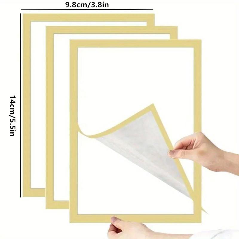 3Pcs Magnetic Wall Frame, Self-Adhesive & Removable For Photos Notes, Black White Matte Minimalist Home Office Decor