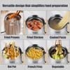 2 in 1 Oil Strainer Pot,304 Stainless Steel Large Capacity Versatile Oil Filter Vessel with Frying Basket,Cooking Oil Container with Splash-proof