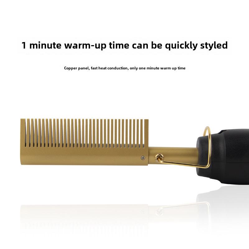 Dvojitý měděný hřeben pro rovnání a kulmování vlasů pro mokré/suché vlasy