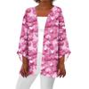 Women's Casual Fashion Print Lightweight Medium Length Jacket Cardigan