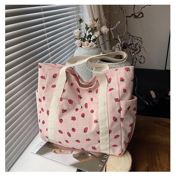 

Fashi Corduroy Shoulder Bag for Women, Cute Printed Handbag, Casual Commuter & Shopping Purse, Trendy Underarm Bag 42 31 11 cm розовый