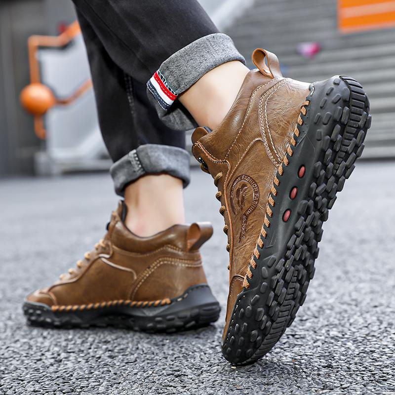 Buty do jazdy samochodem, ręcznie szyte, skórzane, męskie, oryginalne, skórzane, codzienne, skórzane, męskie, botki