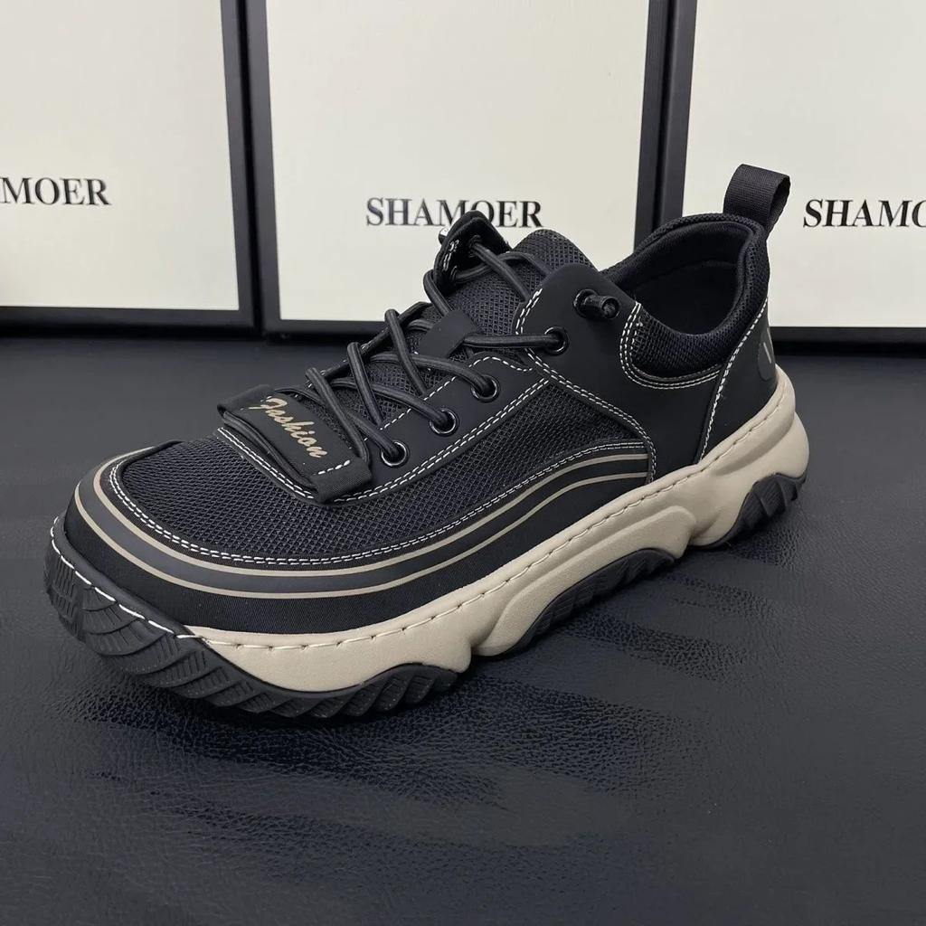 Fashion Trendy Breathable Casual Shoes for Men 2025 Summer One Step Soft Bottom Canva Shoes Wholesale Non-Leather Leatherless Sneakers