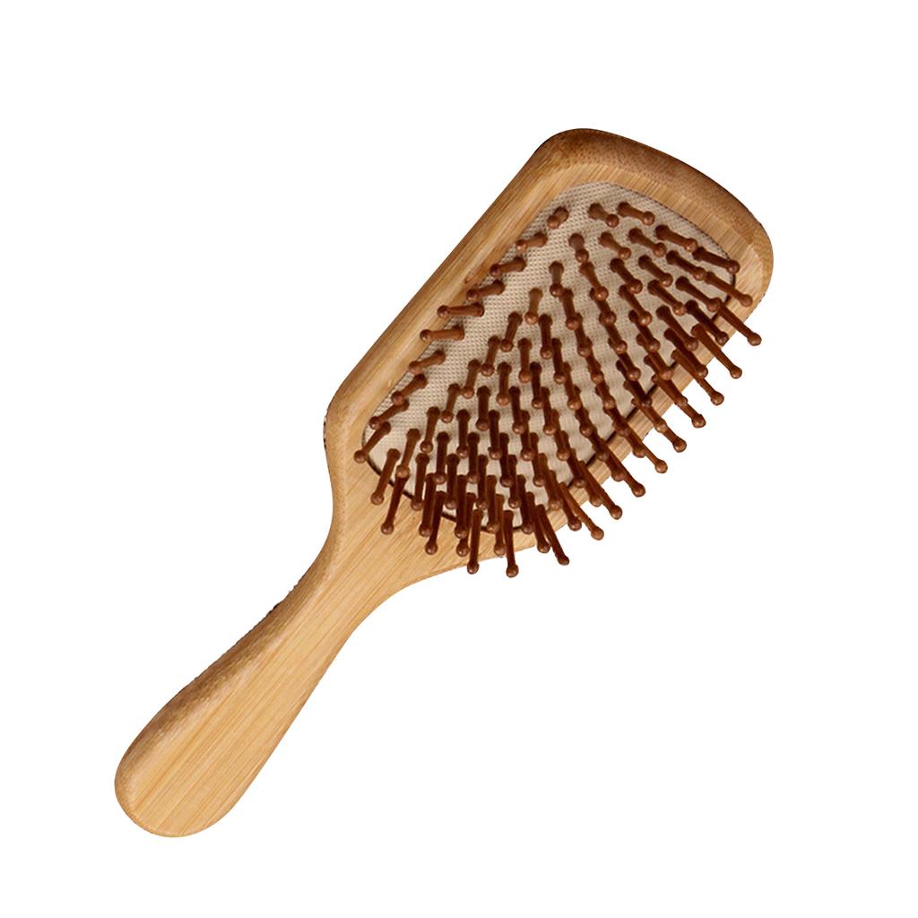 Bamboo Paddle Hair Brush Ergonomic Detangling Smoothing Massage Cushion Hair Brush Styling Tool