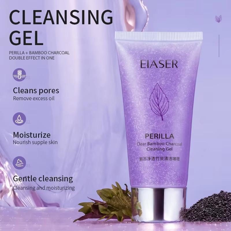 Natural Perilla Bamboo Charcoal Cleansing Gel Moisturizing Oil Control Shrink Pore Remove Blackhead Treatment Acne Cream Whitening Facial Skin Care
