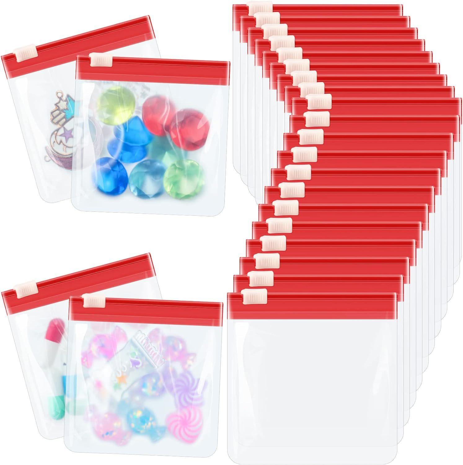 

Матовый прозрачный пакет с застежкой-молнией, прозрачный пластиковый пакет для хранения, пакет с застежкой-молнией, упаковочные материалы для небольших таблеток, витаминных капсул 1PCS красный